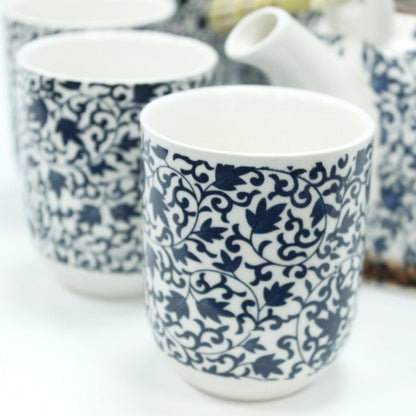 Herbal Teapot Set - Blue Pattern - AromaEmporium