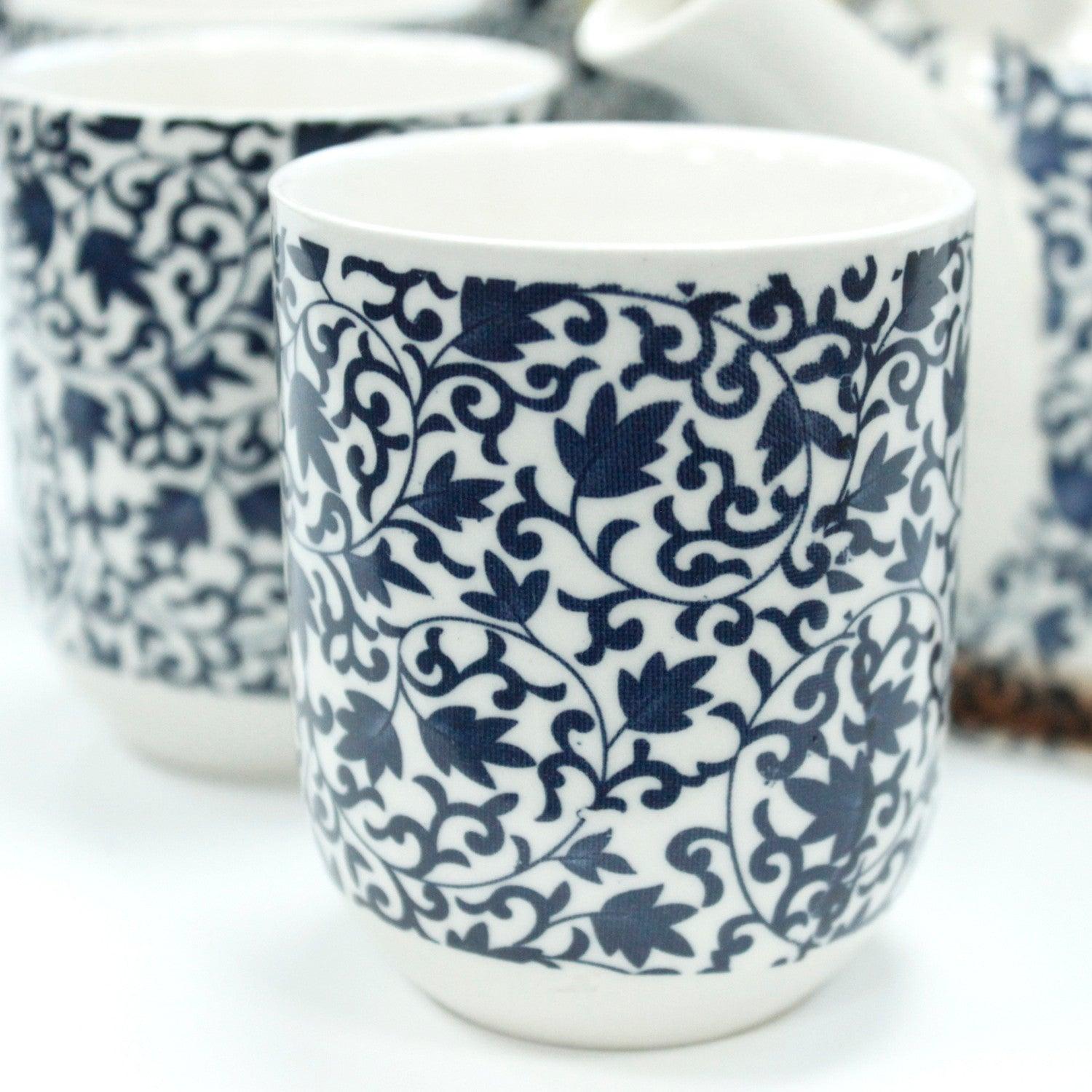 Herbal Teapot Set - Blue Pattern - AromaEmporium