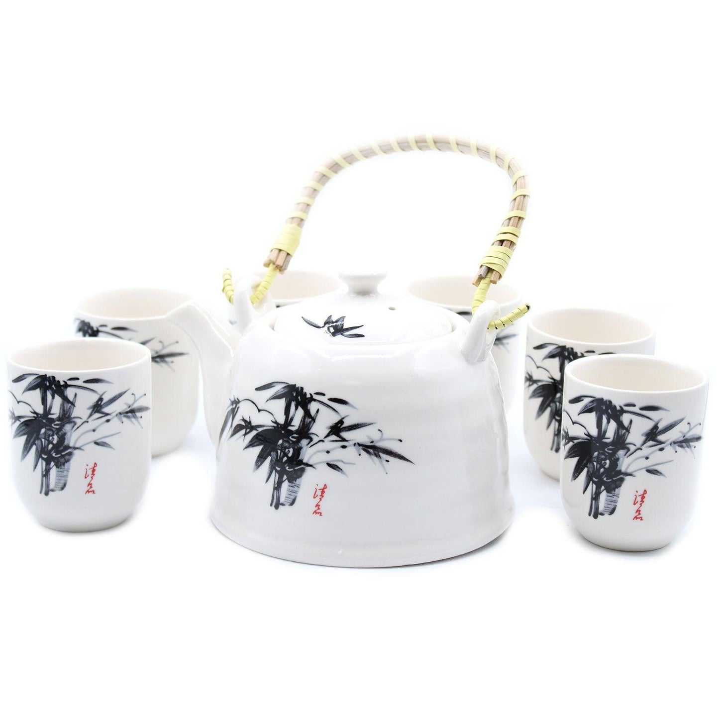 Herbal Teapot Set - White Stone Oriental - AromaEmporium